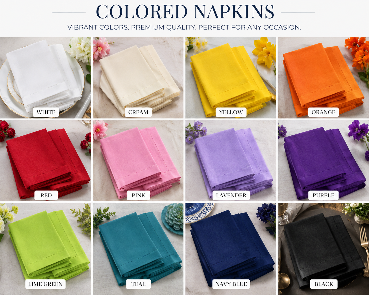 Colored napkins