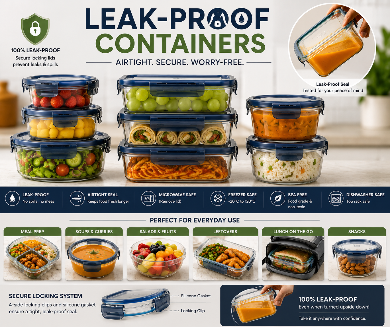 Leak-proof containers